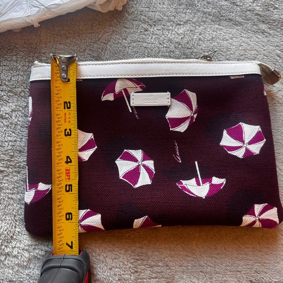 GUCCI Clutch Bag Canvas Umbrella Parasol Pattern Pouch Italy Authentic - Picture 11 of 13